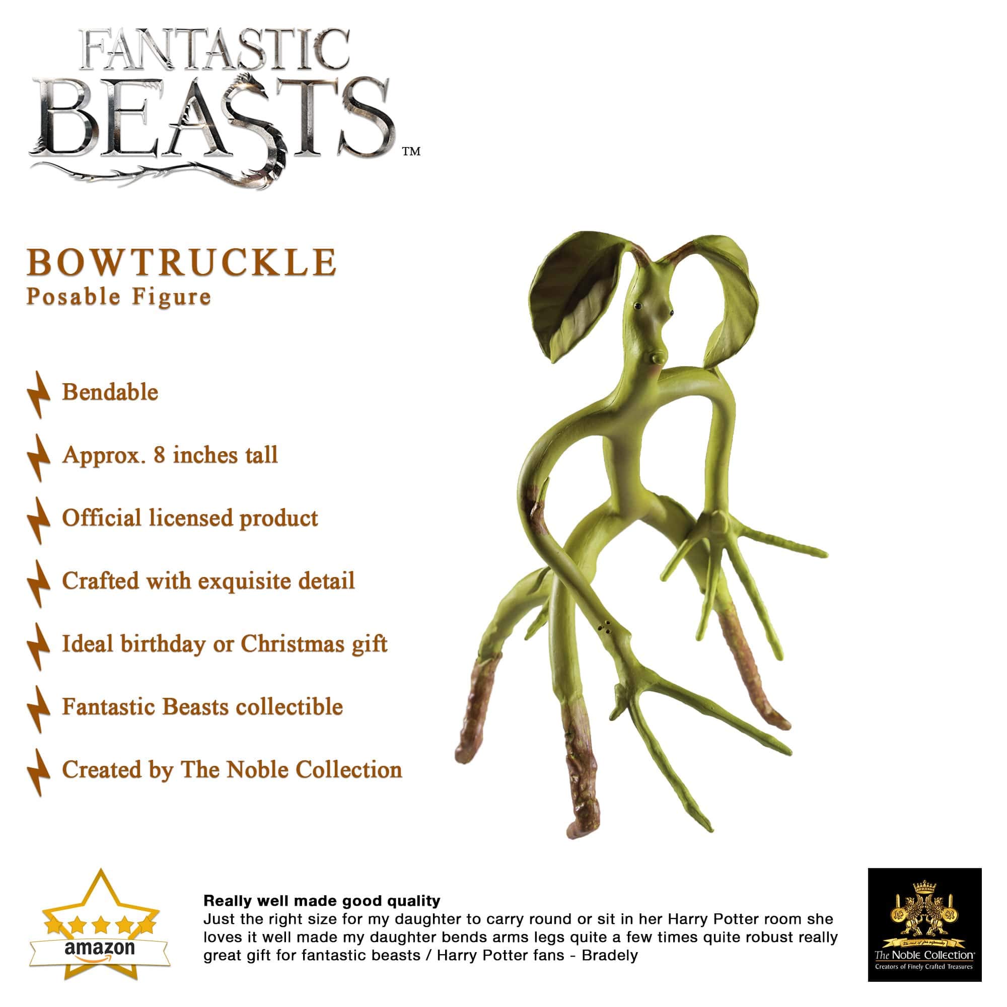 Foto 3 | Figura de Acción The Noble Collection Bendable Bowtruckle Pickett - Venta Internacional