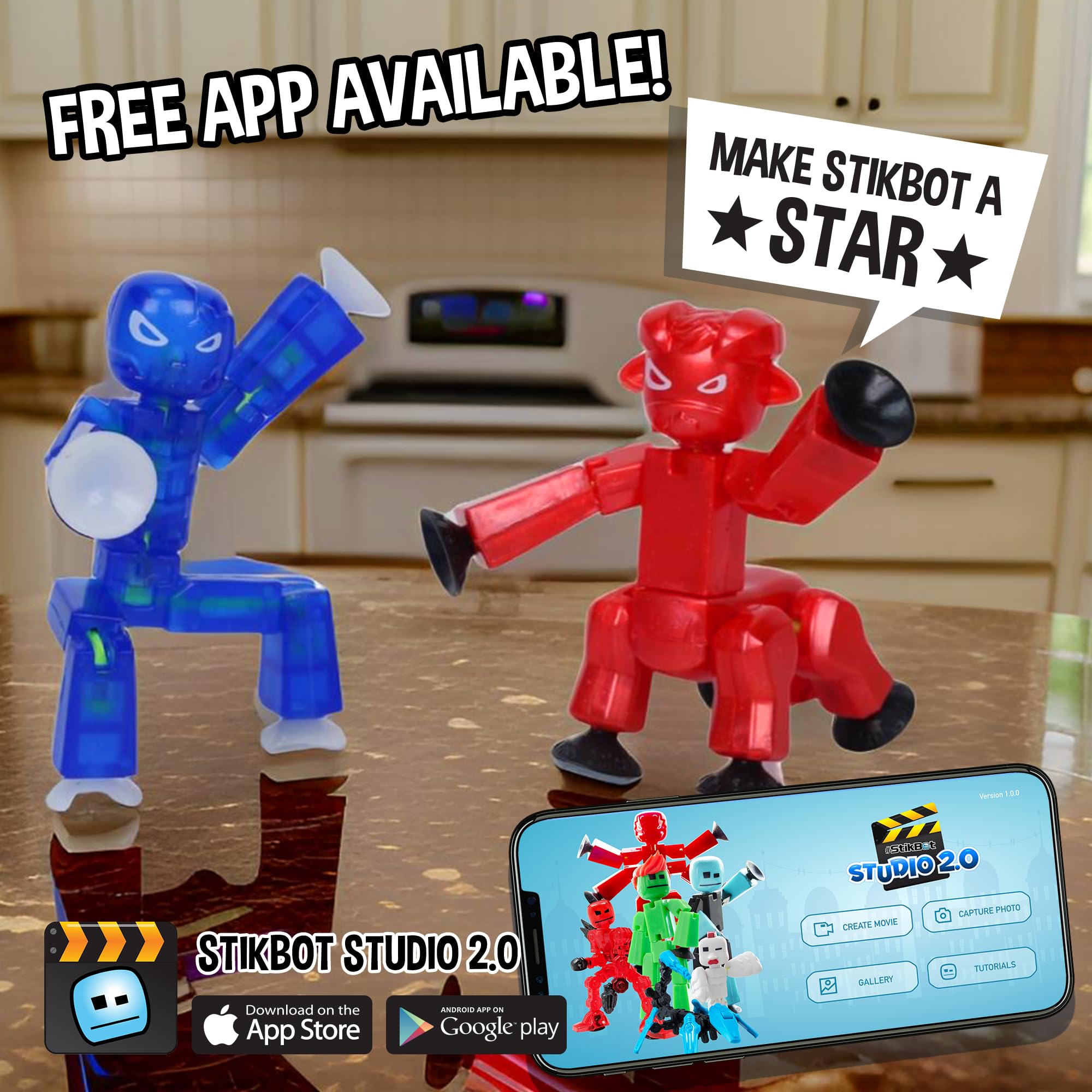 Foto 6 | Figuras de Acción Zing Stikbot Grim Indigo + Kyron Red - Venta Internacional