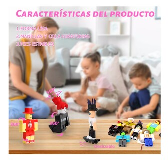 Foto 2 | 24 Piezas Virtual World Roblox Building Block Muñeca Belug, Multicolor