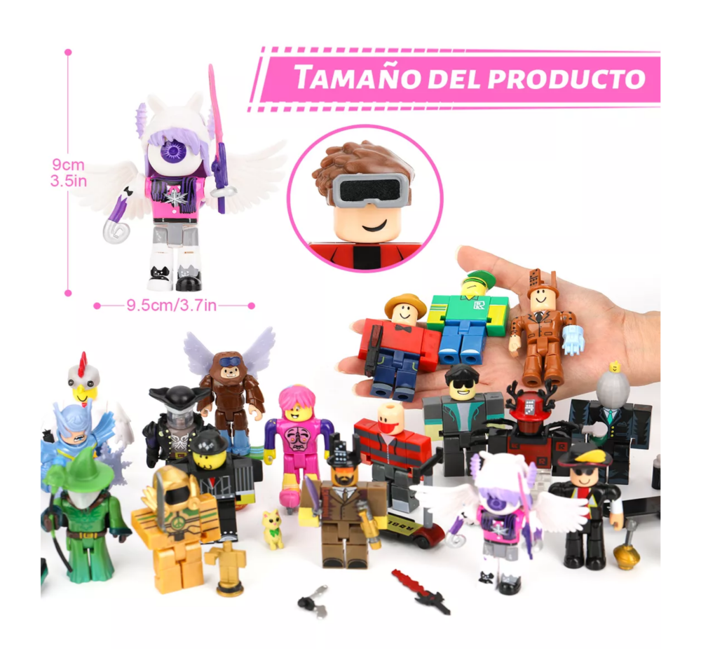 Foto 3 | 24 Piezas Virtual World Roblox Building Block Muñeca Belug, Multicolor