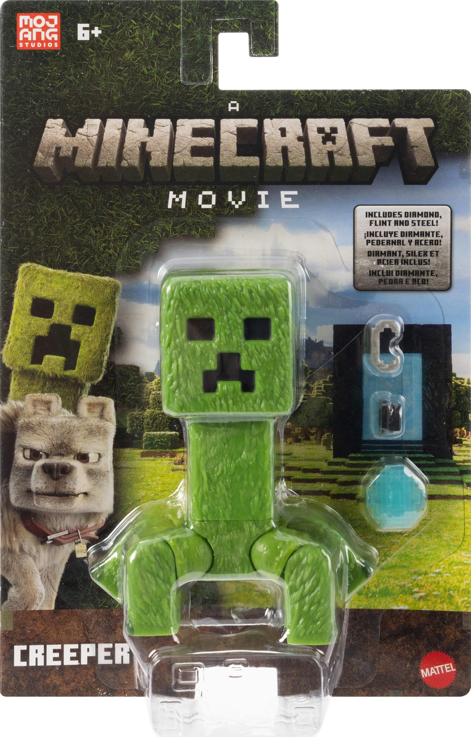 Foto 2 | Set De Figuras De Acción Mattel Minecraft Creeper De 10 Cm Con Acceso. - Venta Internacional.