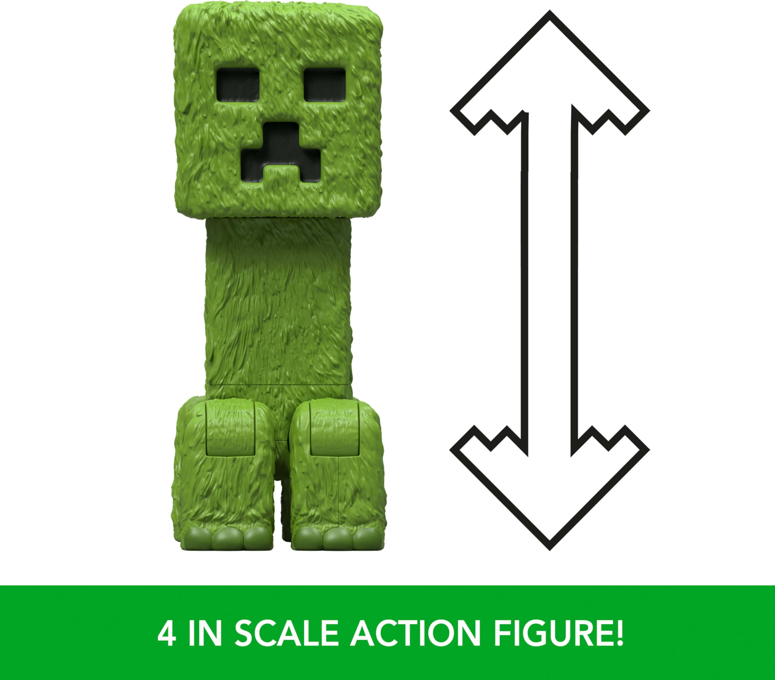 Foto 4 | Set De Figuras De Acción Mattel Minecraft Creeper De 10 Cm Con Acceso. - Venta Internacional.