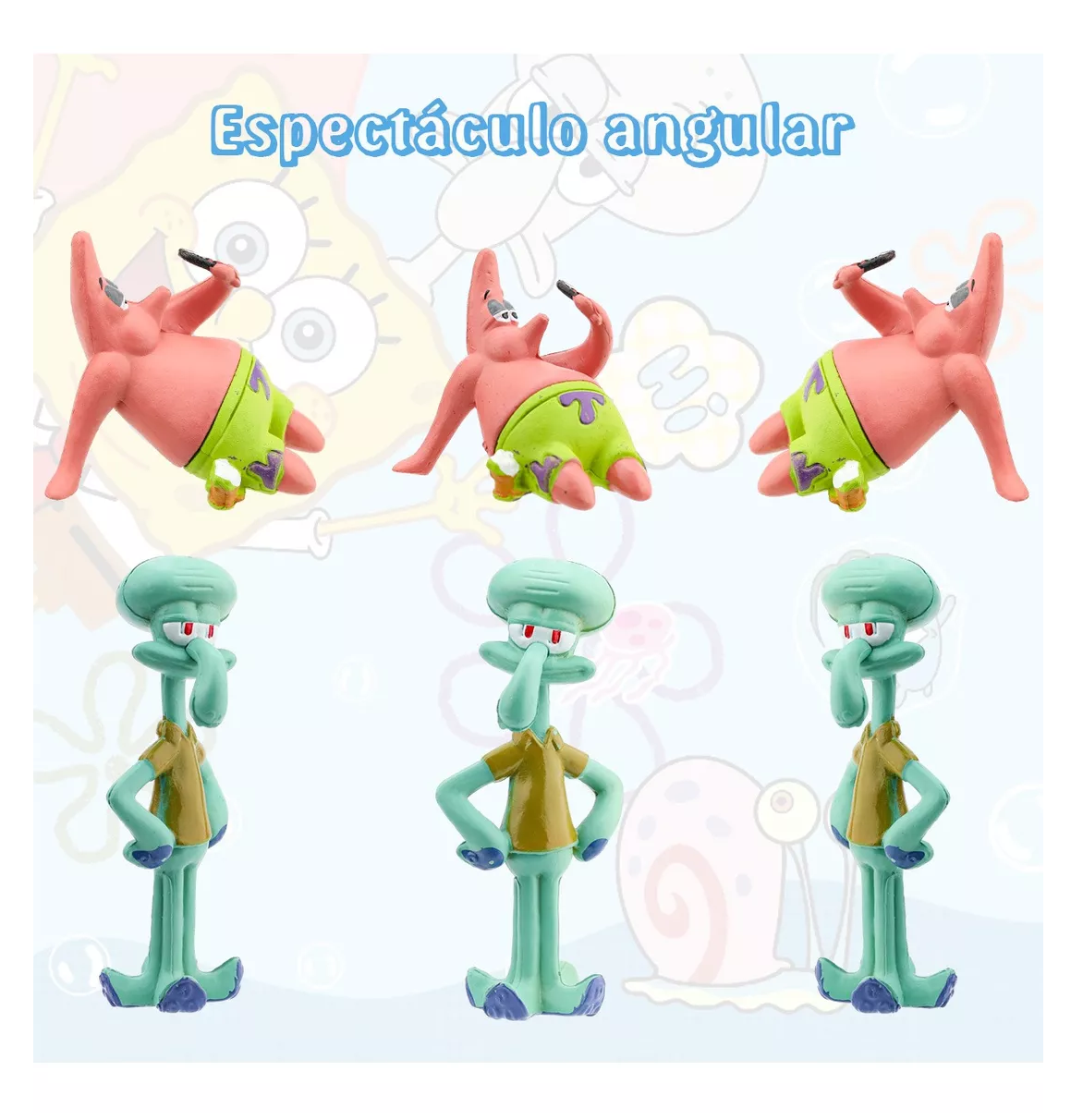 Foto 6 pulgar | Figuras De Juguete Para Niños Sponge Bob Colección 8 Piezas Belug Colores
