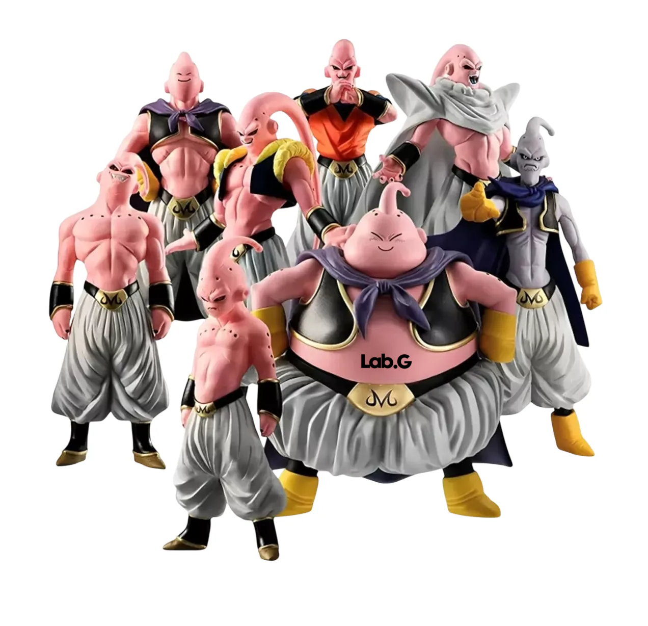 Set Figuras Majin Buu Transformaciones 8 Pzas Coleccionables Multicolor