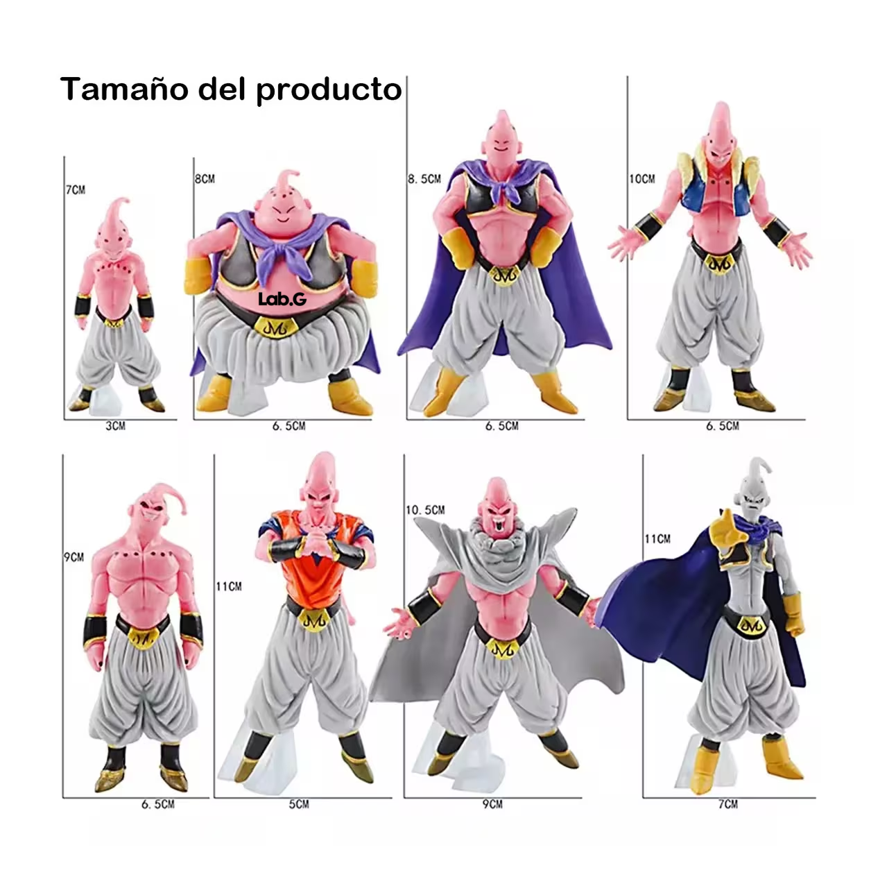 Foto 3 | Set Figuras Majin Buu Transformaciones 8 Pzas Coleccionables Multicolor