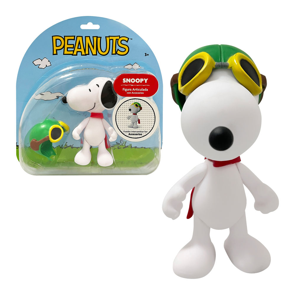 Figura Articulada Ruz Peanuts (snoopy Aviador 10 Cm Blanco)