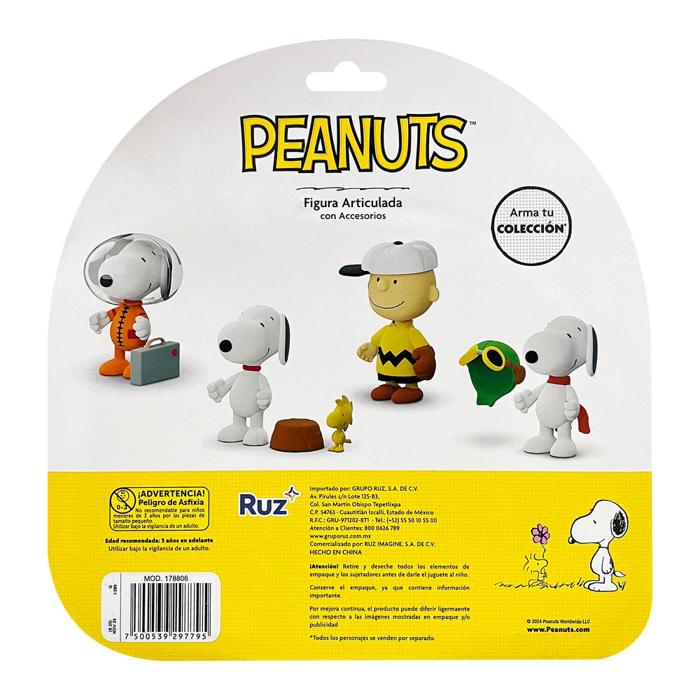 Foto 3 pulgar | Figura Articulada Ruz Peanuts (snoopy Aviador 10 Cm Blanco)