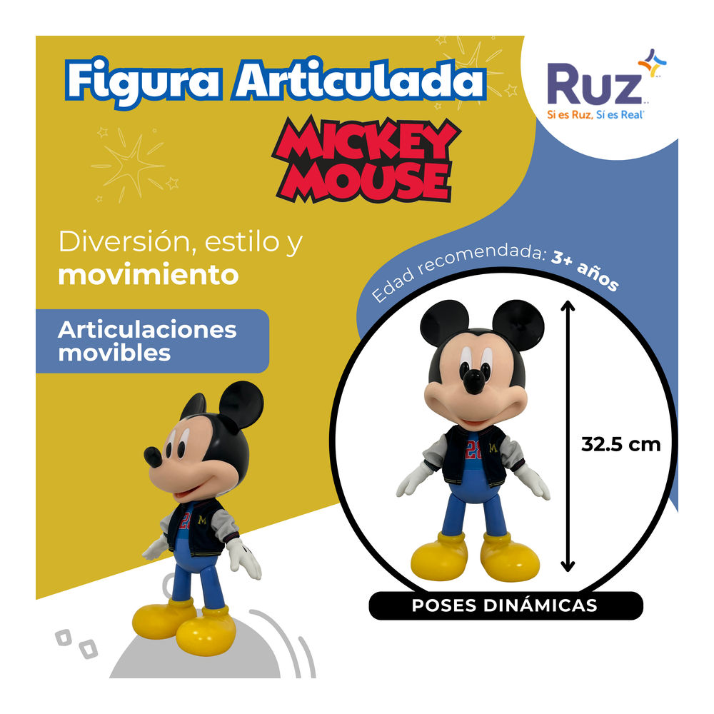 Foto 4 pulgar | Figura Articulada Ruz Disney ( Mickey Mouse 32 Cm Negro)