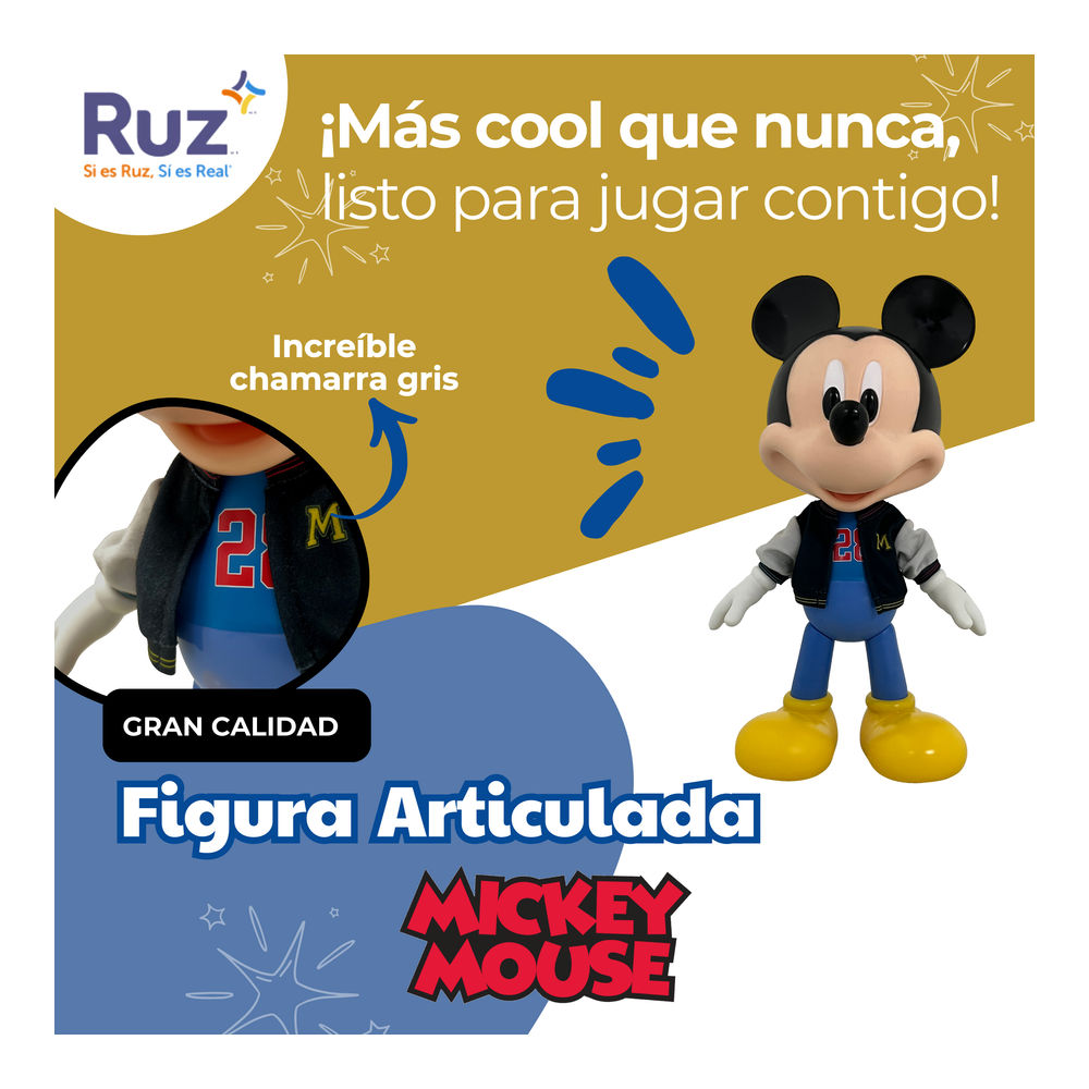Foto 5 pulgar | Figura Articulada Ruz Disney ( Mickey Mouse 32 Cm Negro)