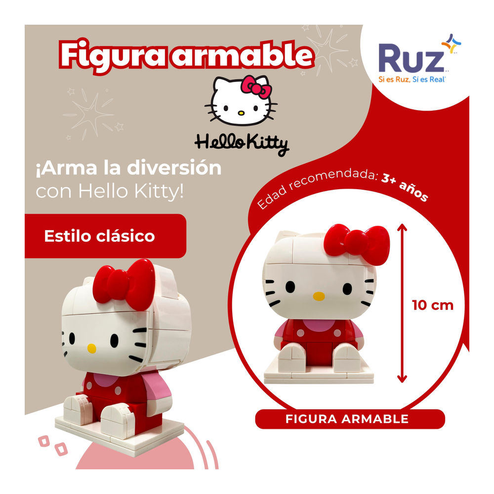 Foto 4 pulgar | Figura Armable Ruz Sanrio (hello Kitty 10 Cm Blanco)