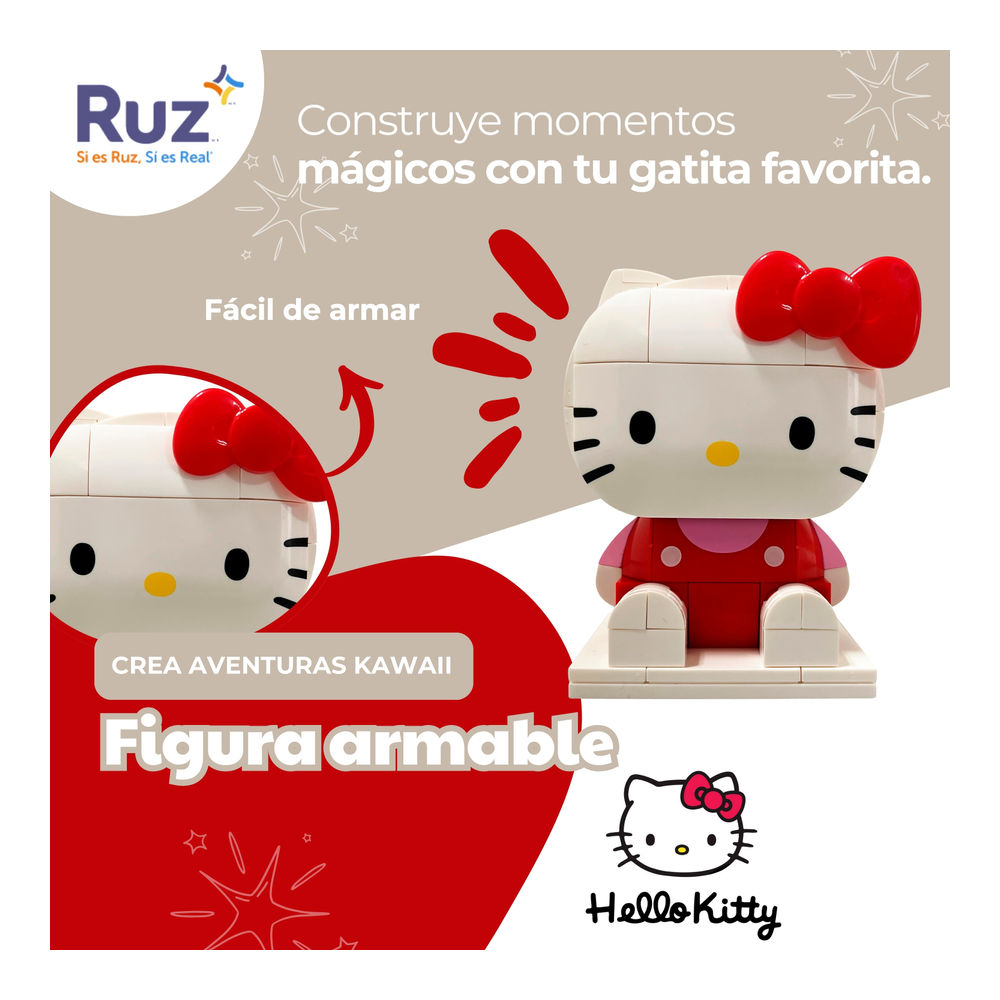 Foto 5 pulgar | Figura Armable Ruz Sanrio (hello Kitty 10 Cm Blanco)