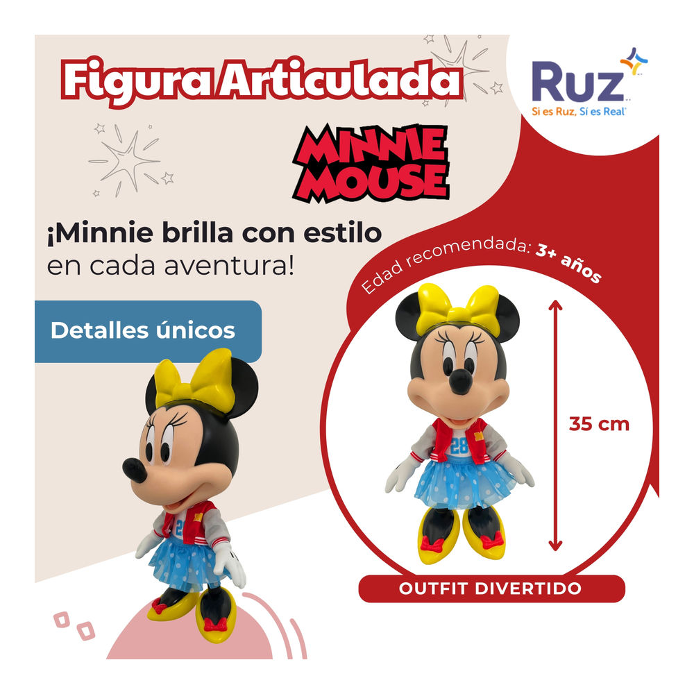 Foto 4 pulgar | Figura Articulada Ruz Disney (minnie Mouse 35 Cm Azul)