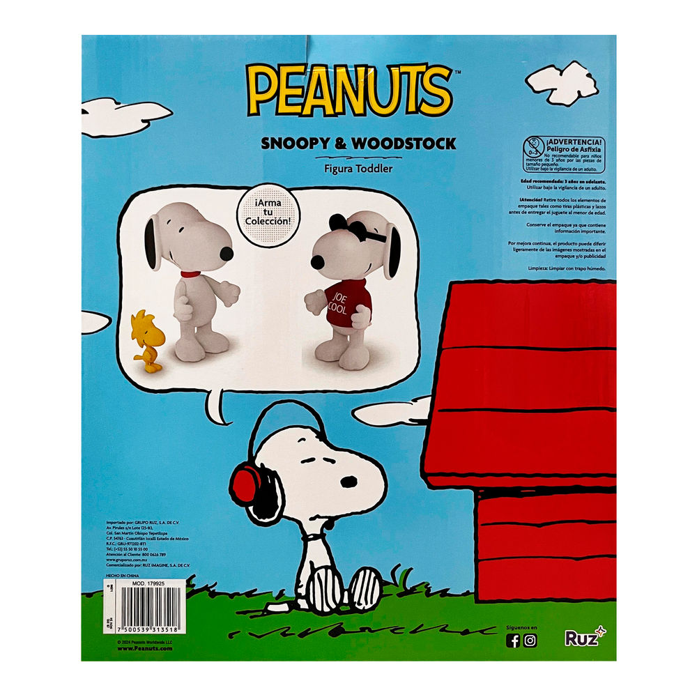 Foto 3 pulgar | Figura Articulada Ruz Peanuts (snoopy Woodstock 25 Cm Blanco)