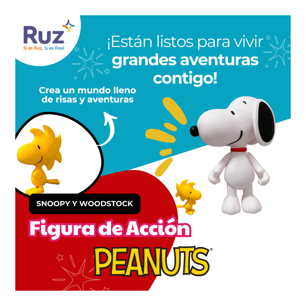 Foto 5 pulgar | Figura Articulada Ruz Peanuts (snoopy Woodstock 25 Cm Blanco)