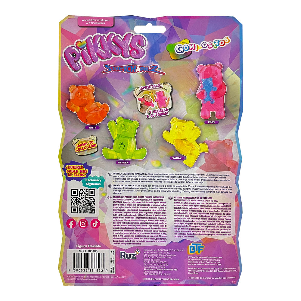 Foto 3 pulgar | Figura Estirable Ruz Pikkys Gomi-ositos (jafit 15 Cm Naranja)