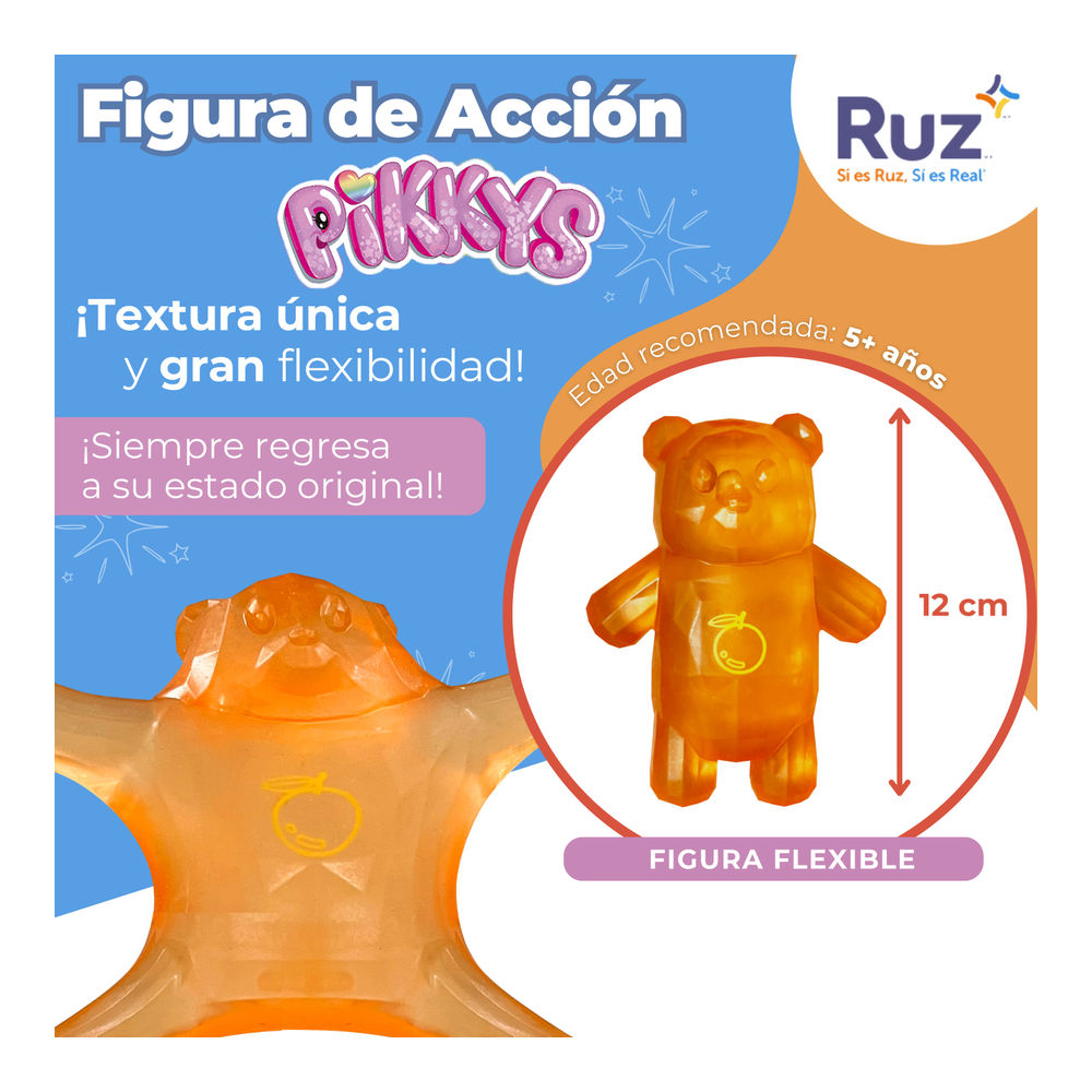 Foto 3 | Figura Estirable Ruz Pikkys Gomi-ositos (jafit 15 Cm Naranja)