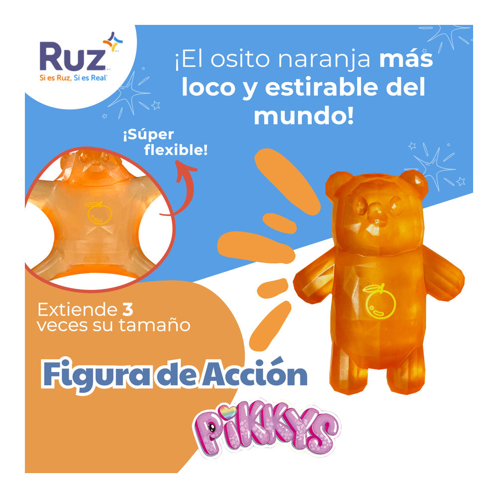 Foto 5 pulgar | Figura Estirable Ruz Pikkys Gomi-ositos (jafit 15 Cm Naranja)