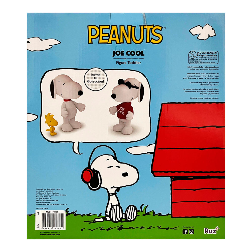 Foto 3 pulgar | Figura Articulada Ruz Peanuts (snoopy Joe Cool 25 Cm Blanco)