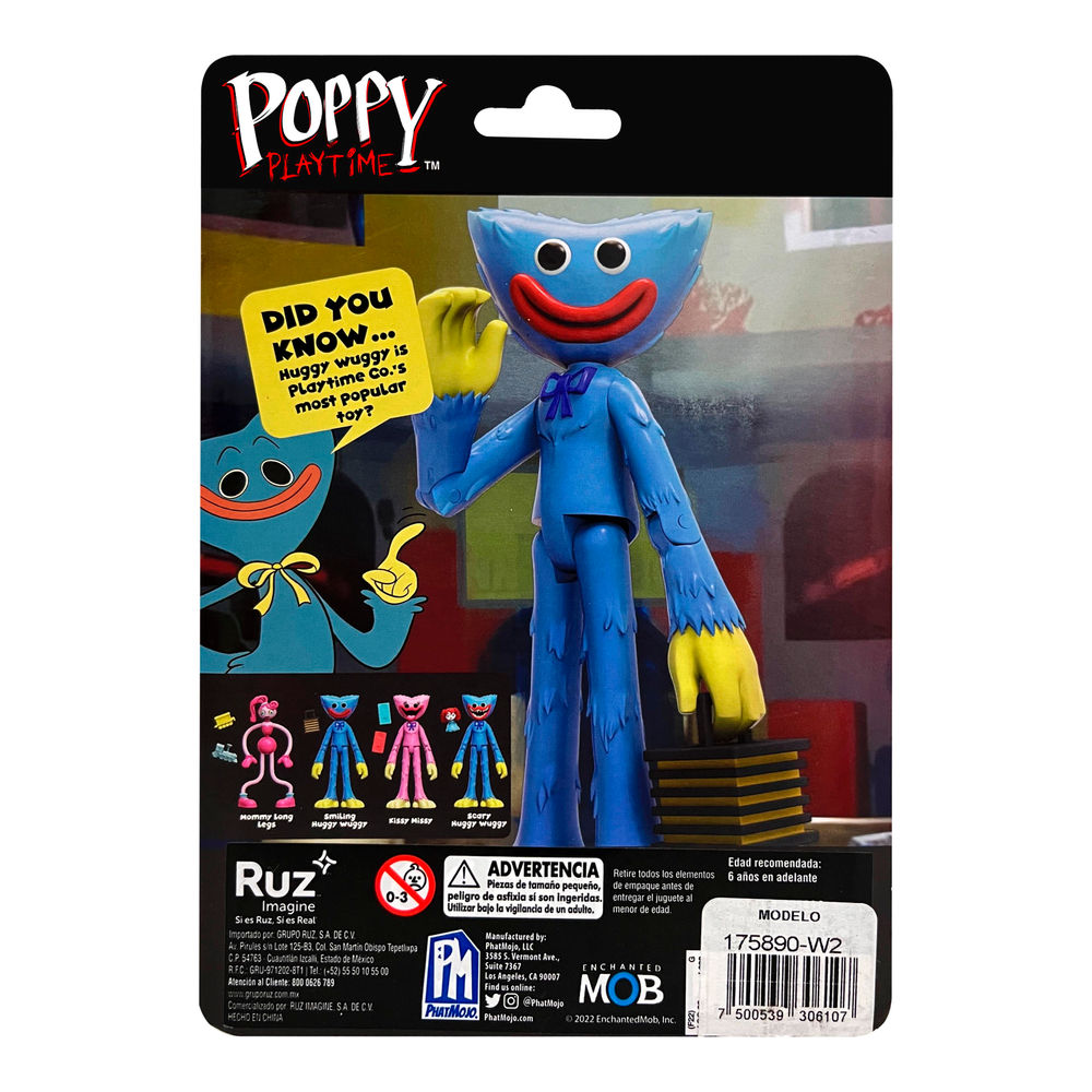 Foto 3 pulgar | Figura Articulada Ruz Poppy Playtime (huggy Wuggy Smiling 12 Cm Azul)