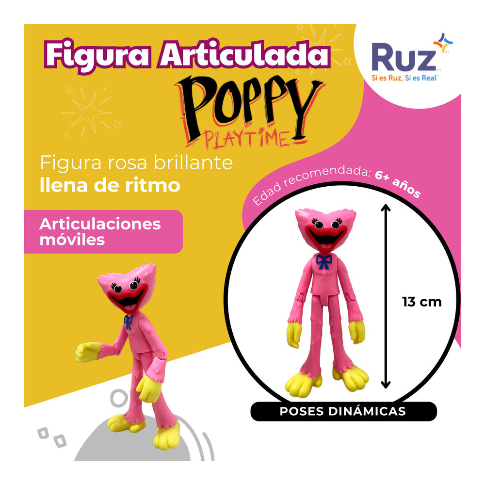 Foto 4 pulgar | Figura Articulada Ruz Poppy Playtime (kissy Missy 12 Cm Rosa)