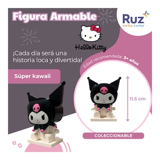 Foto 3 | Figura Armable Ruz Sanrio Kuromi 11 Cm Blanco