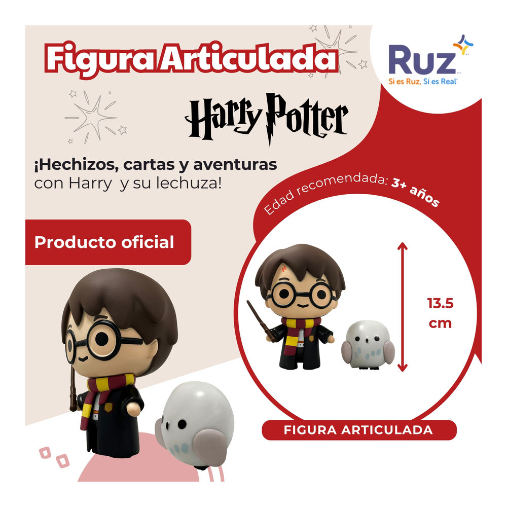 Foto 4 pulgar | Figura Articulada Ruz Harry Potter (harry Potter Hedwig 13 Cm Negro)