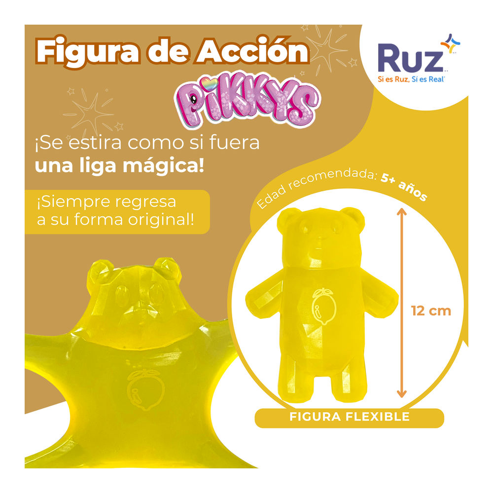Foto 4 pulgar | Figura Estirable Ruz Pikkys Gomi-ositos (yahay 12 Cm Amarillo)