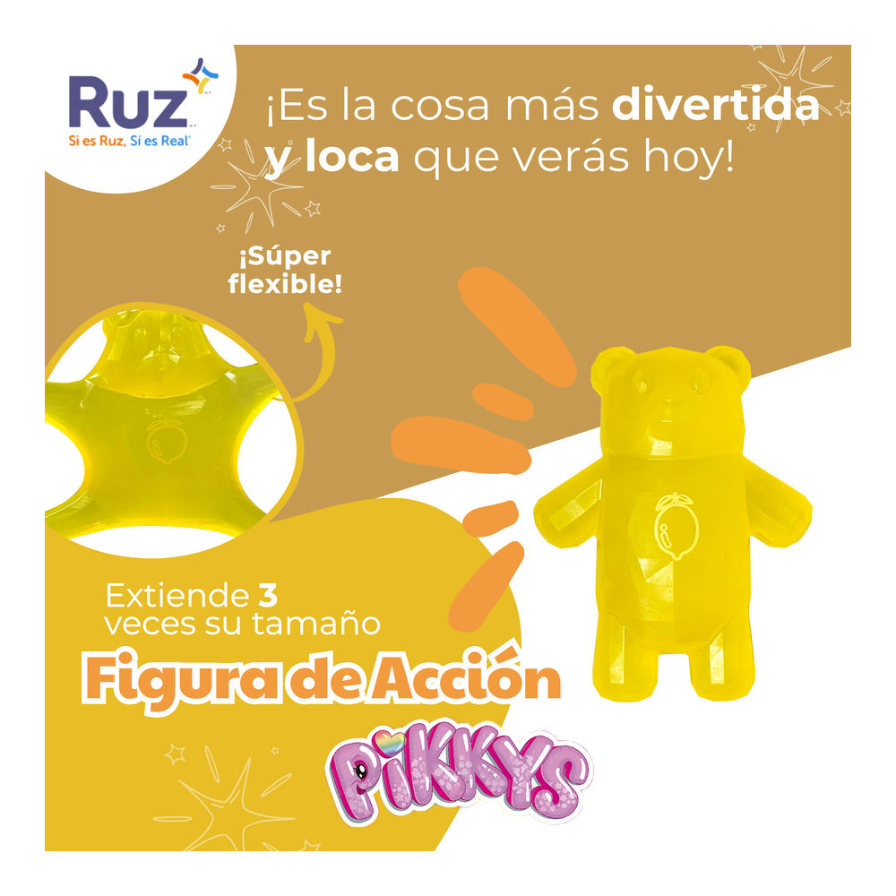 Foto 5 pulgar | Figura Estirable Ruz Pikkys Gomi-ositos (yahay 12 Cm Amarillo)