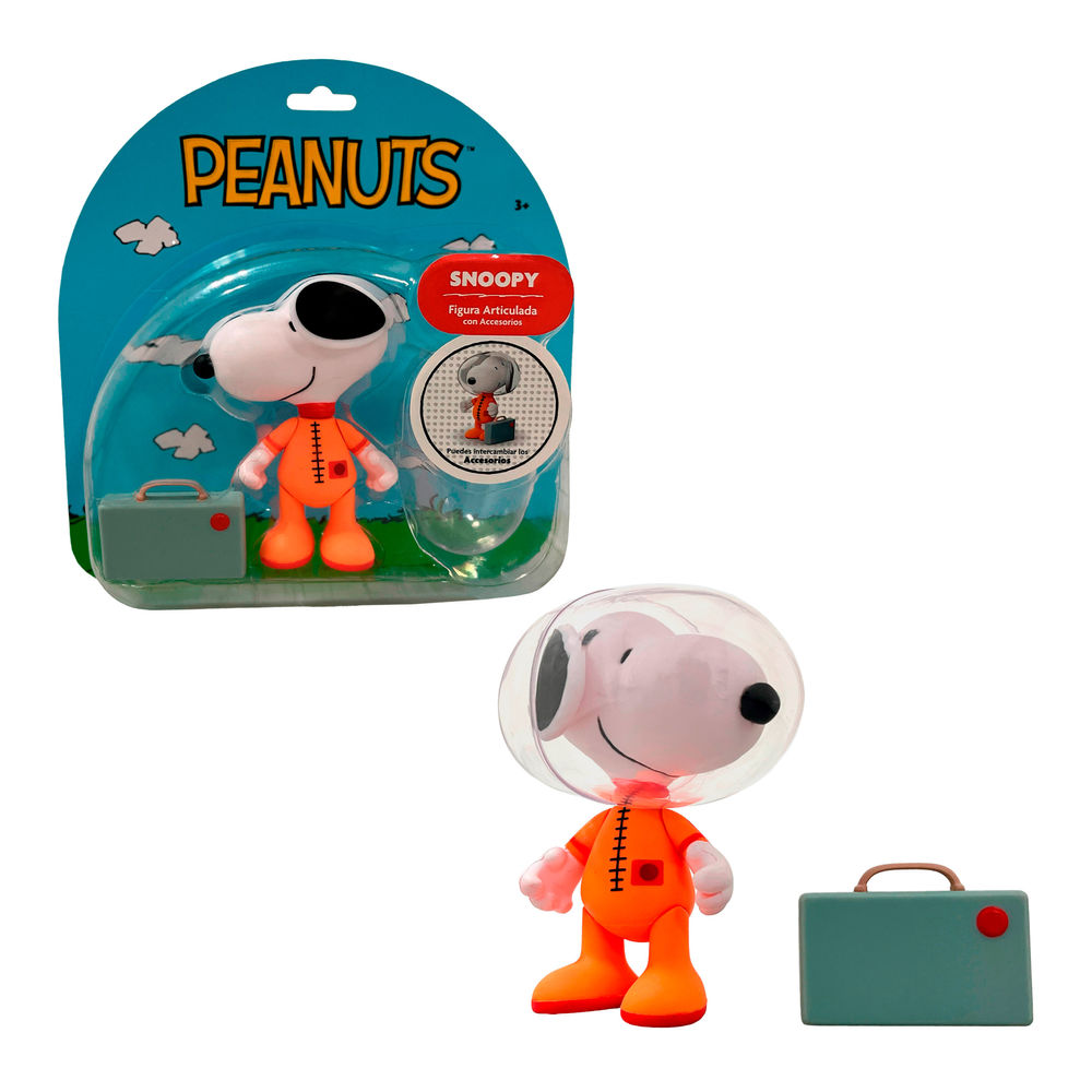 Foto 2 pulgar | Figura Articulada Ruz Peanuts (snoopy Astronauta 10 Cm Naranja)