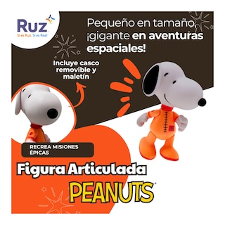 Foto 4 | Figura Articulada Ruz Peanuts (snoopy Astronauta 10 Cm Naranja)