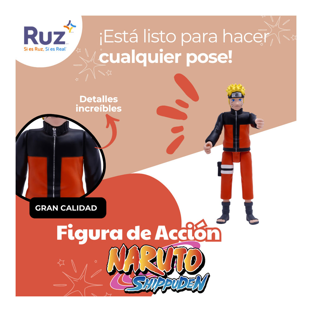 Foto 5 pulgar | Figura De Acción Ruz Naruto Shippuden Naruto 30 Cm Naranja