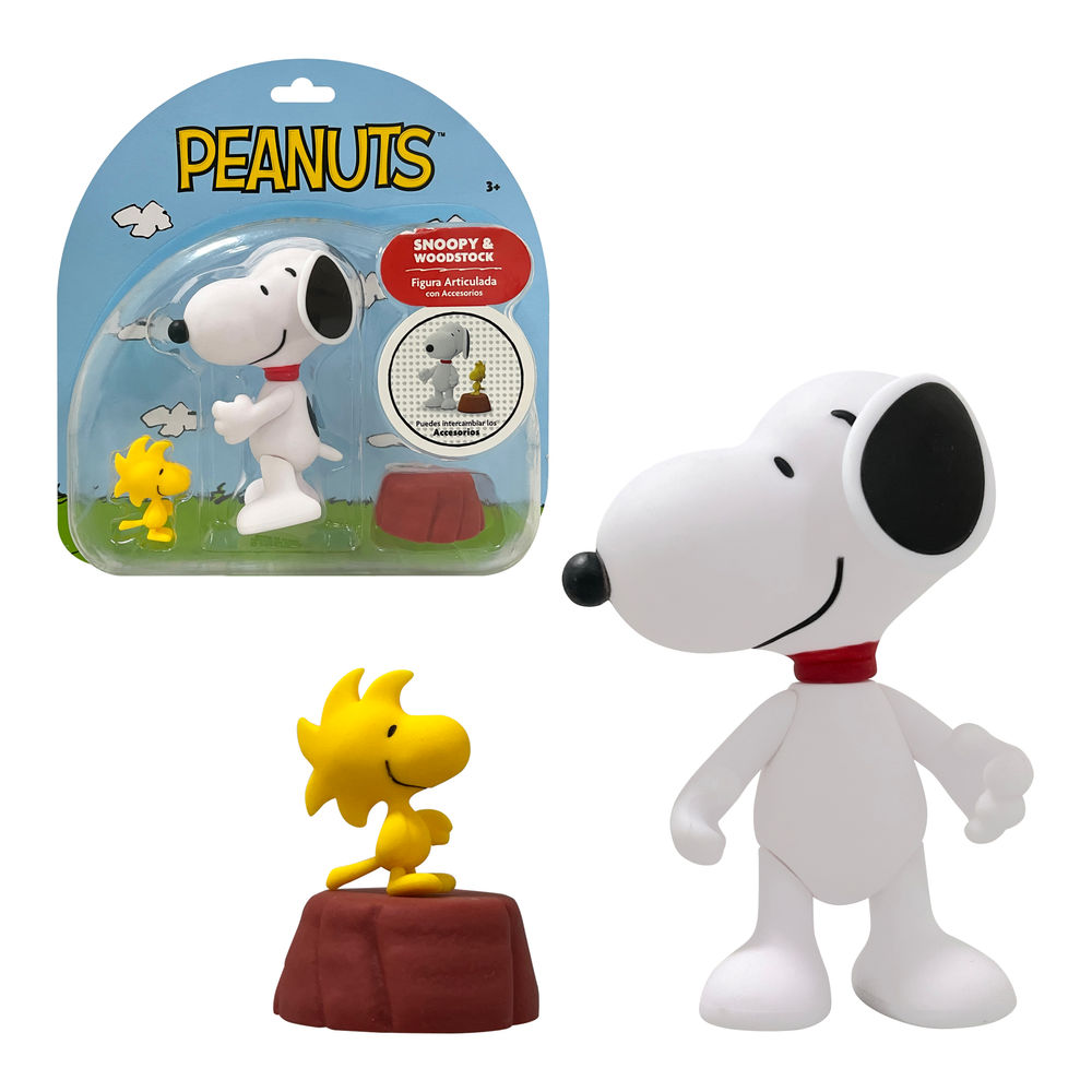 Figura De Acción Ruz Peanuts ( Snoopy Woodstock 10 Cm Blanco)