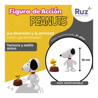 Foto 3 | Figura De Acción Ruz Peanuts ( Snoopy Woodstock 10 Cm Blanco)