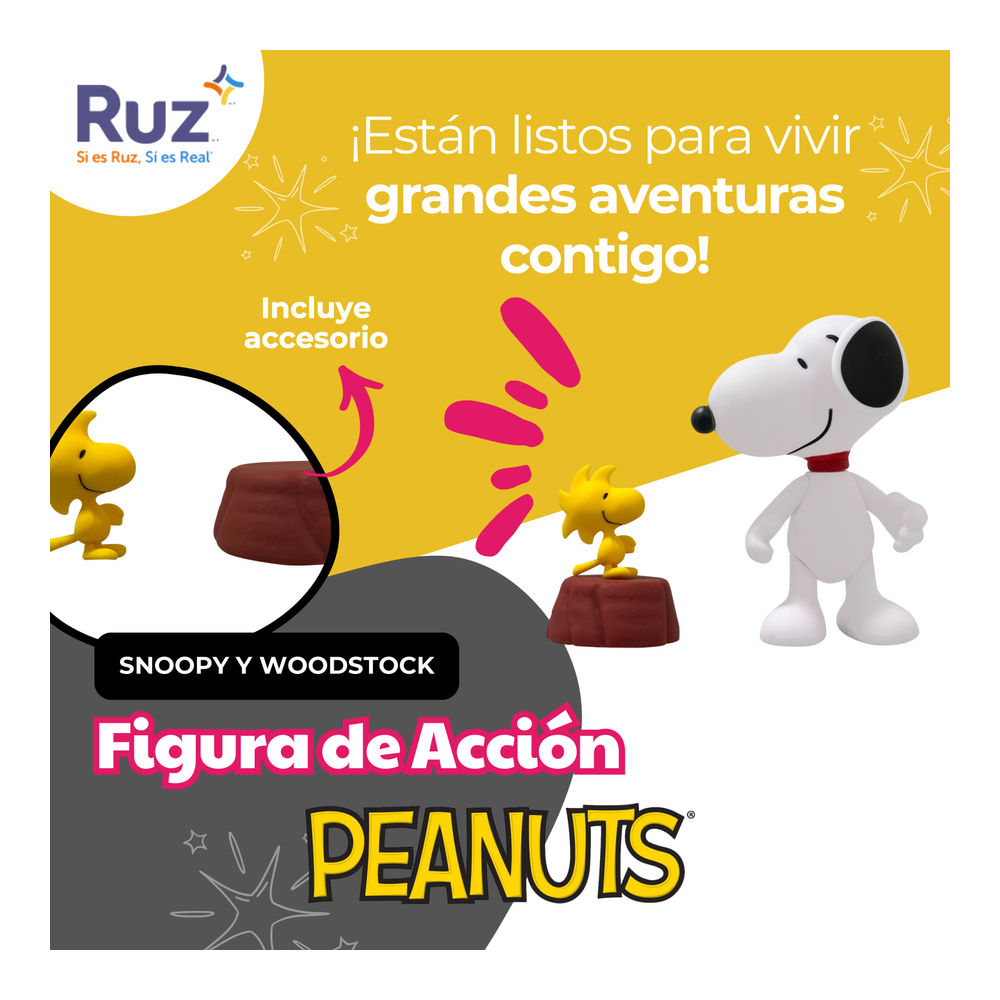 Foto 5 pulgar | Figura De Acción Ruz Peanuts ( Snoopy Woodstock 10 Cm Blanco)