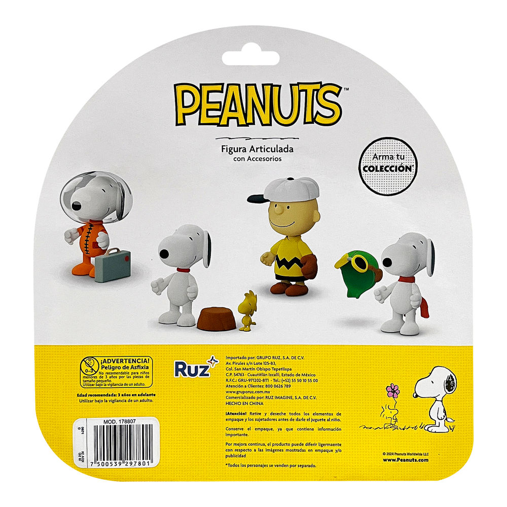 Foto 3 pulgar | Figura Articulada Ruz Peanuts Charlie Brown 10 cm Amarillo