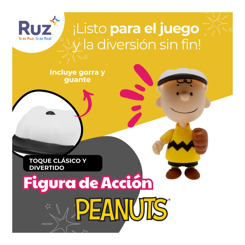 Foto 5 pulgar | Figura Articulada Ruz Peanuts Charlie Brown 10 cm Amarillo