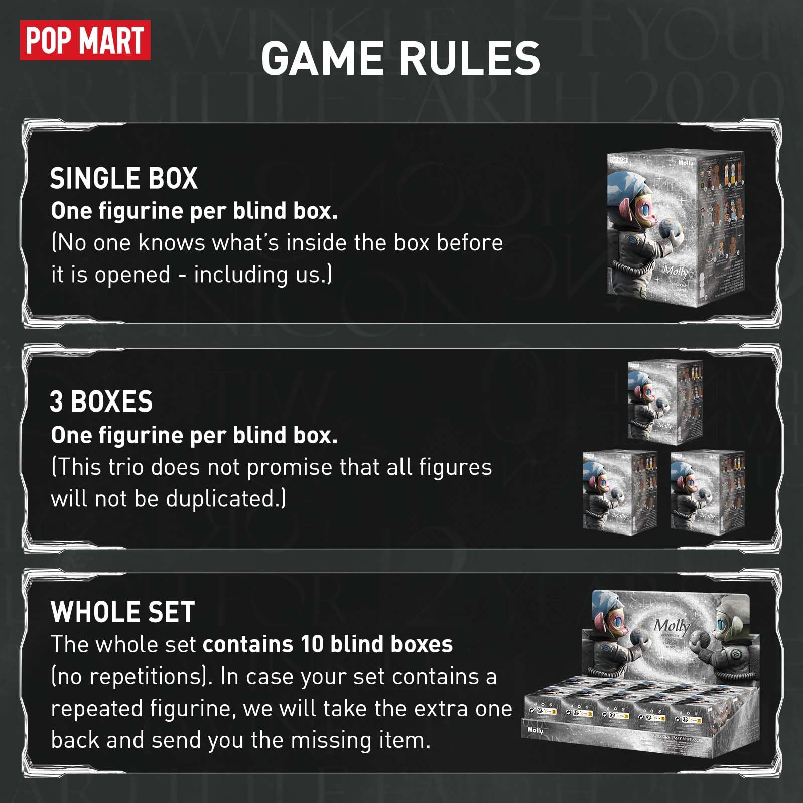 Foto 2 | Estatuas De Aniversario De Molly De Blind Box Figures Pop Mart - Venta Internacional.