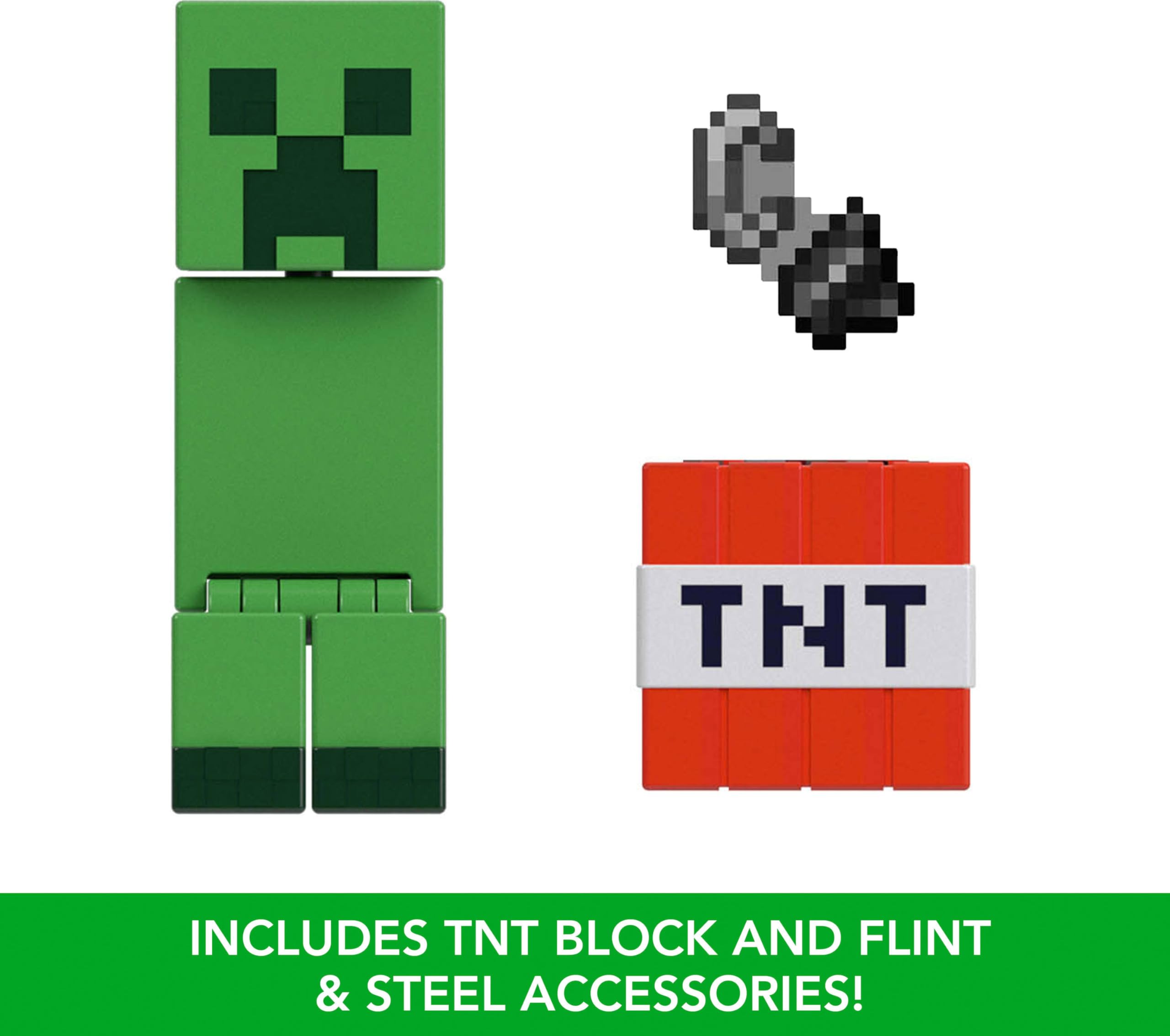 Foto 4 | Figura De Acción Mattel Minecraft, Paquete De 2 Unidades Con Creeper, 8 Cm - Venta Internacional.