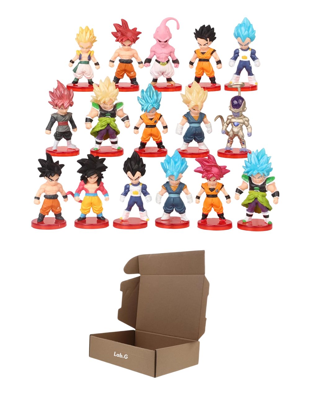 Dragon Ball Juguetes Mini Colección 16 Piezas 7 Cm Goku Etc