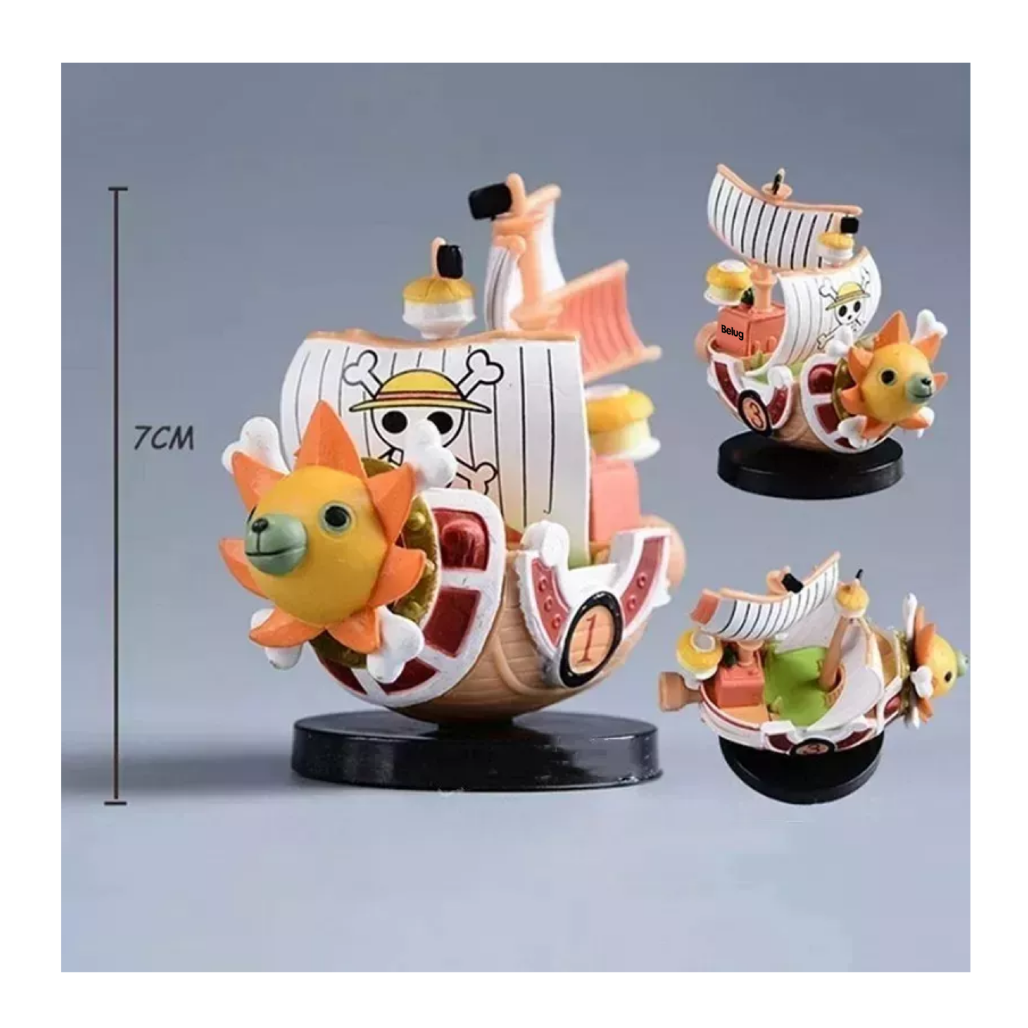 Foto 3 pulgar | Figura 2 Mini Barco Belug Thousand Sunny Y Going Merry One Piece Multicolor
