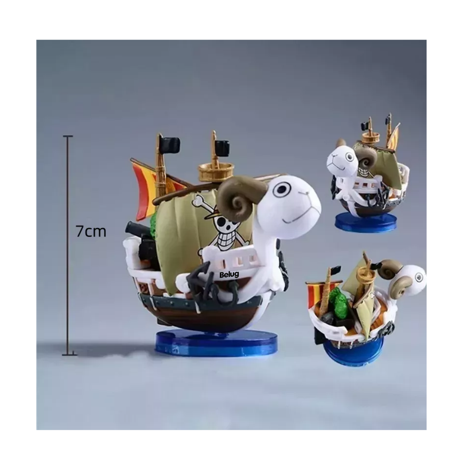 Foto 4 pulgar | Figura 2 Mini Barco Belug Thousand Sunny Y Going Merry One Piece Multicolor