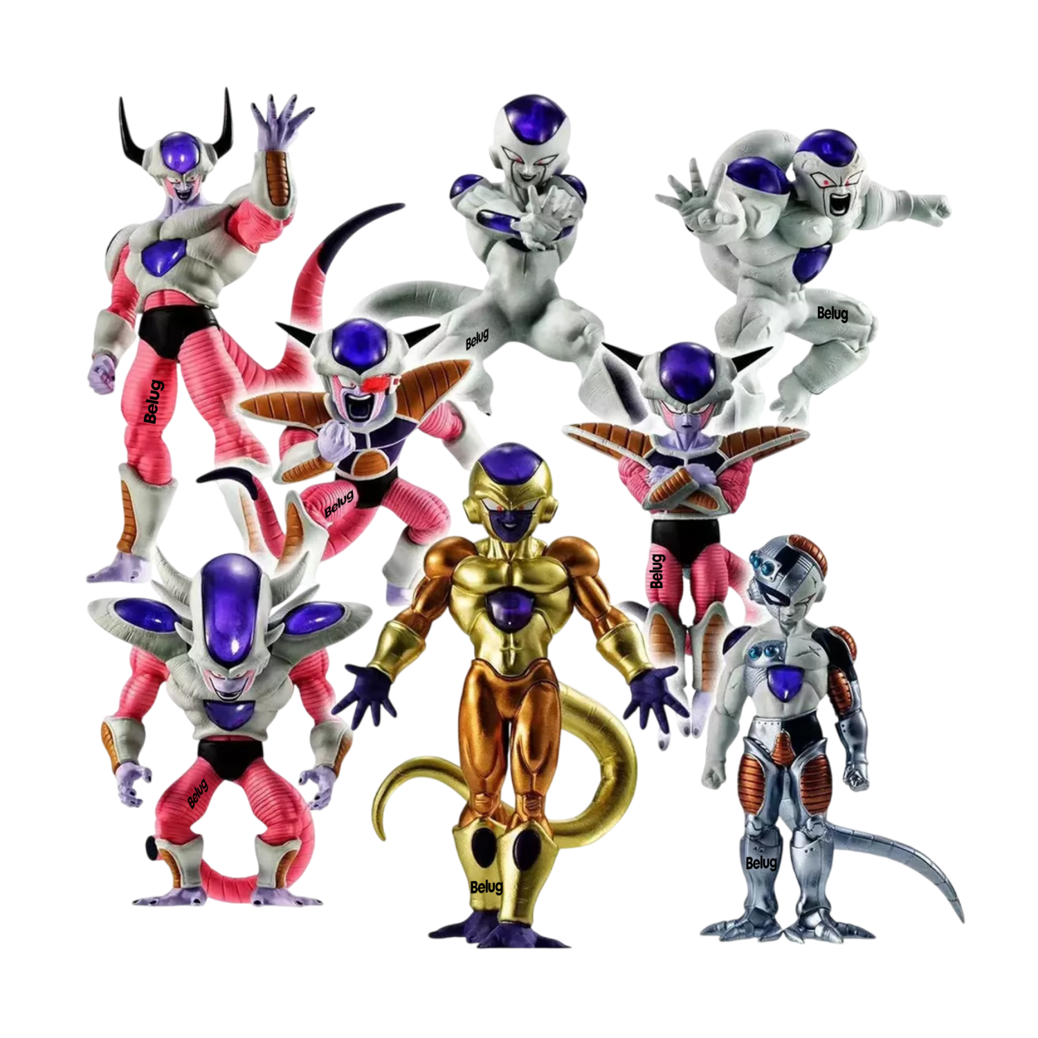 Foto 2 pulgar | Figuras Dragon Ball Z Freezer Frieza Anime Coleccionables 8 Pzs Belug Multicolor