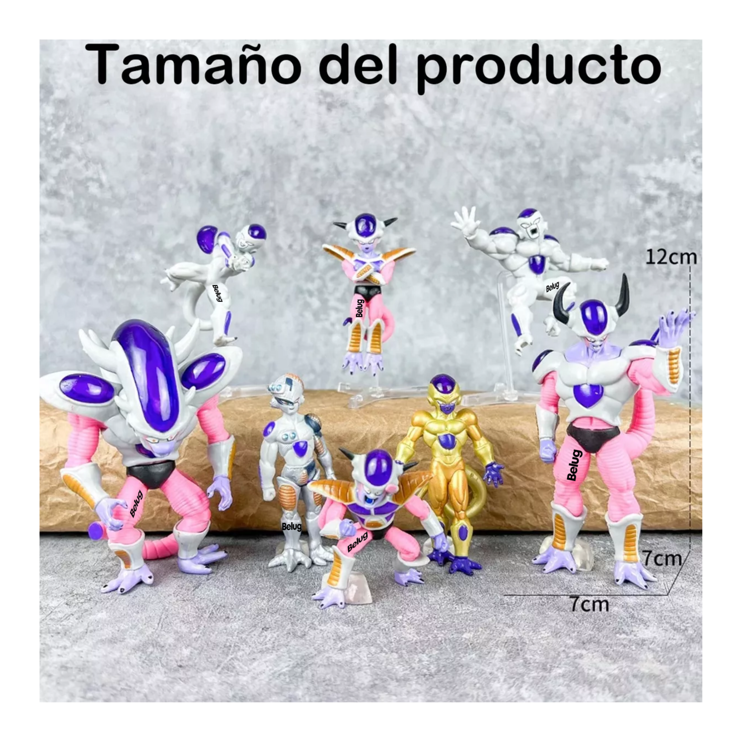 Foto 3 pulgar | Figuras Dragon Ball Z Freezer Frieza Anime Coleccionables 8 Pzs Belug Multicolor