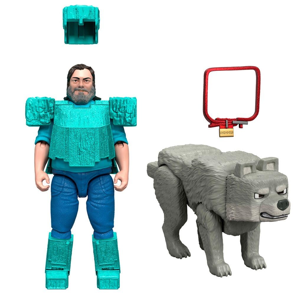 Foto 4 pulgar | Figura De Acción Mattel Minecraft Movie Steve Con Lobo De 4 Pulgadas - Venta Internacional.