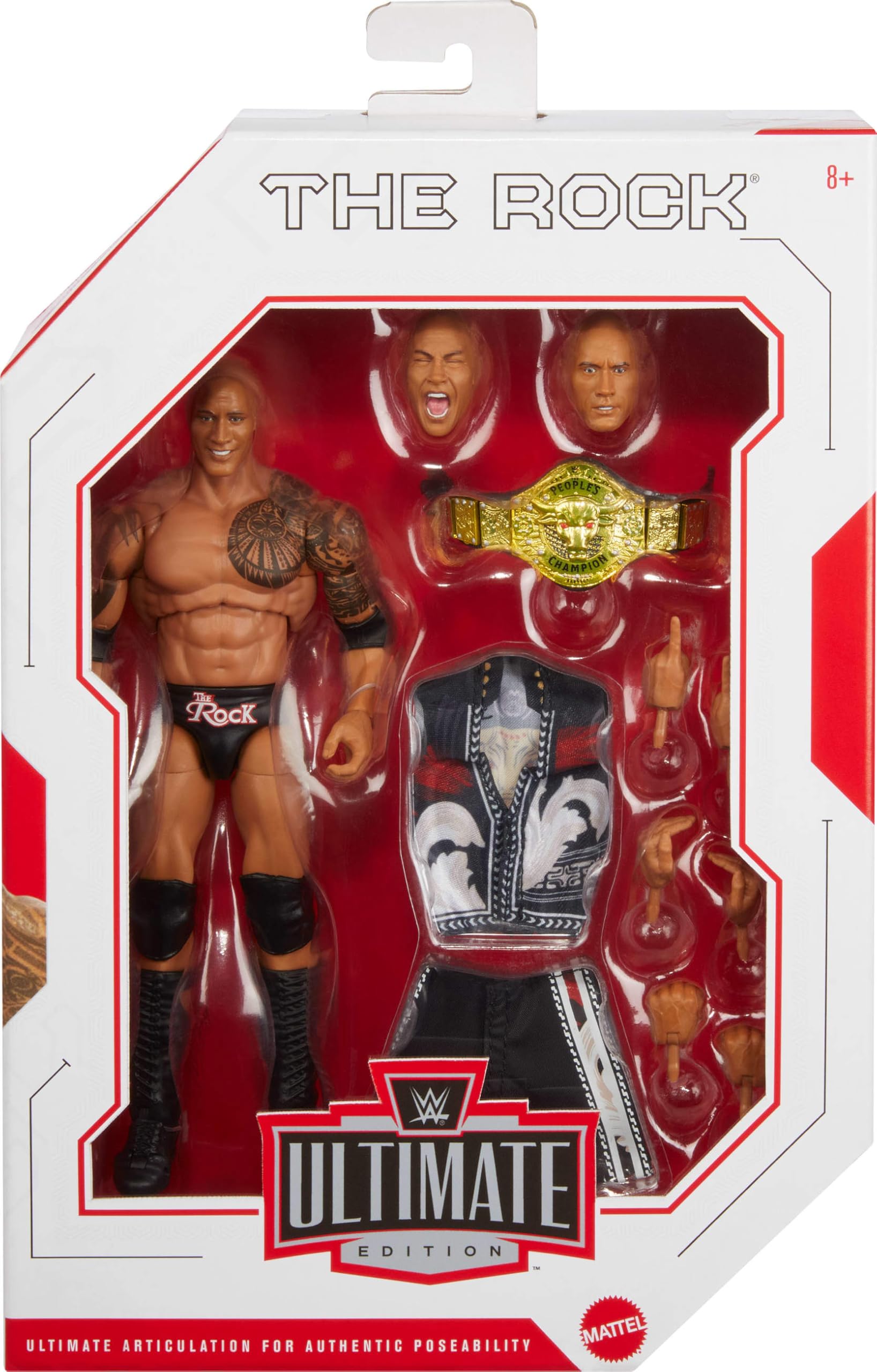Foto 3 pulgar | Figura Mattel Wwe Ultimate Edition The Rock - Venta Internacional
