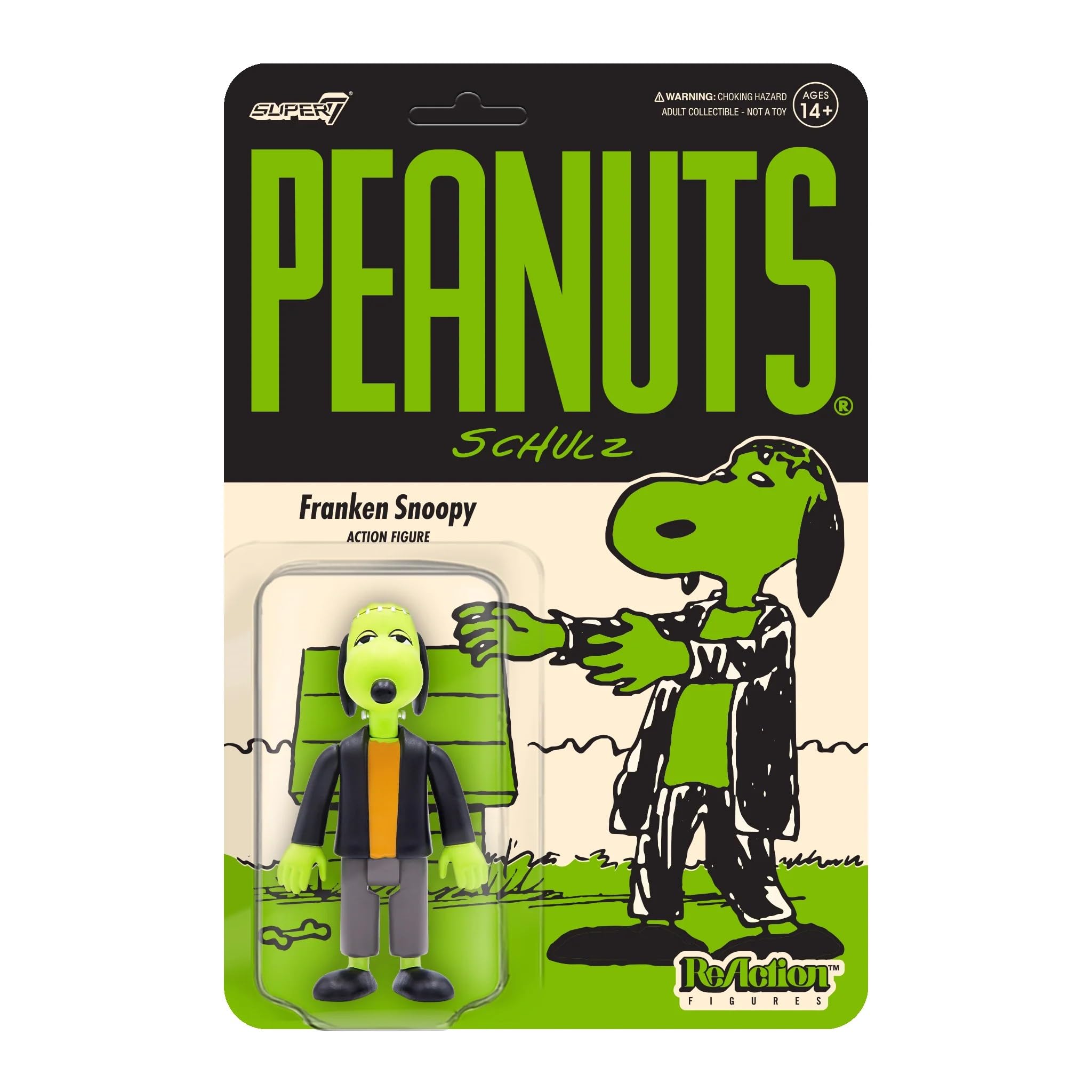 Figura De Acción Super 7 Peanuts Franken Snoopy 9,5 Cm - Venta Internacional.