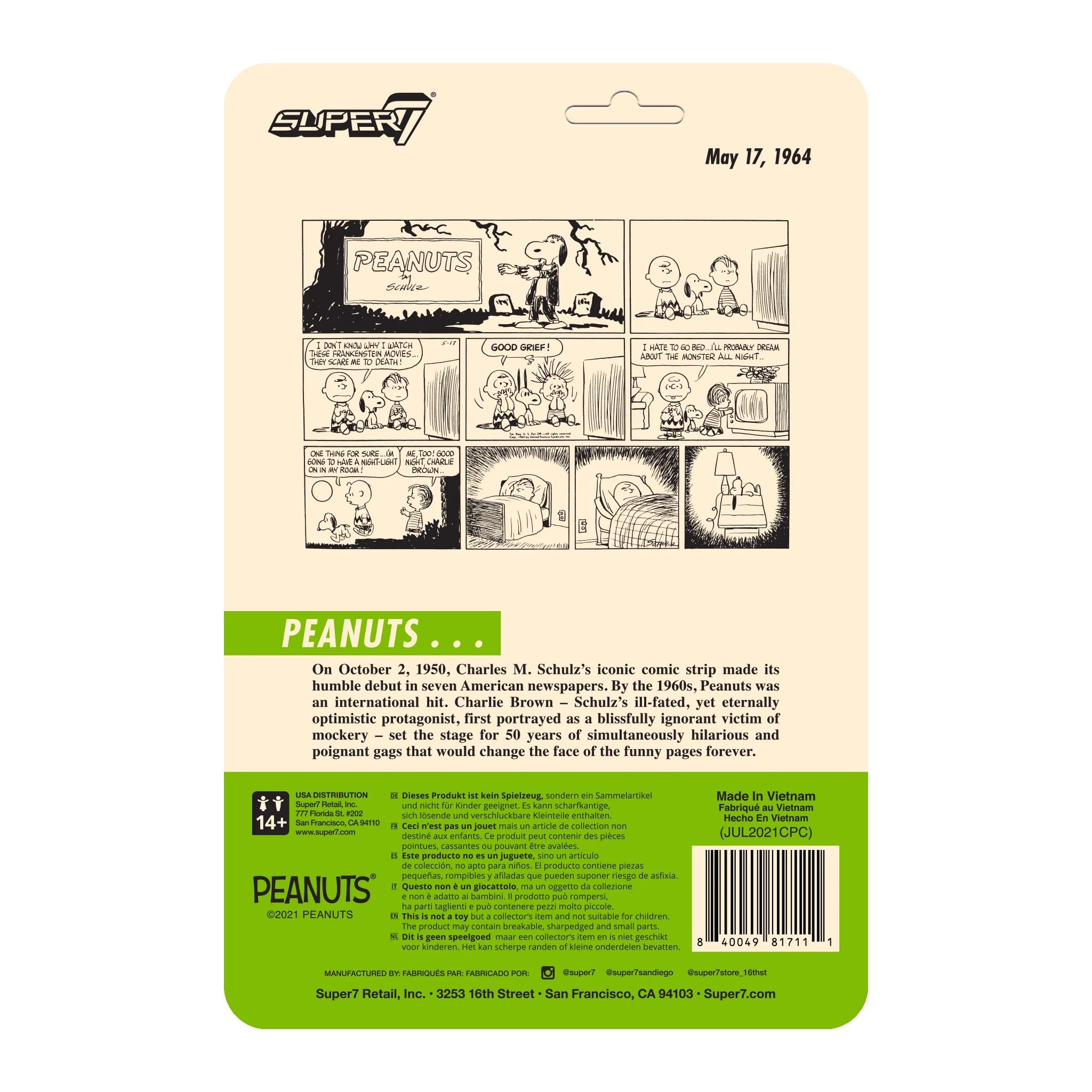 Foto 4 pulgar | Figura De Acción Super 7 Peanuts Franken Snoopy 9,5 Cm - Venta Internacional.