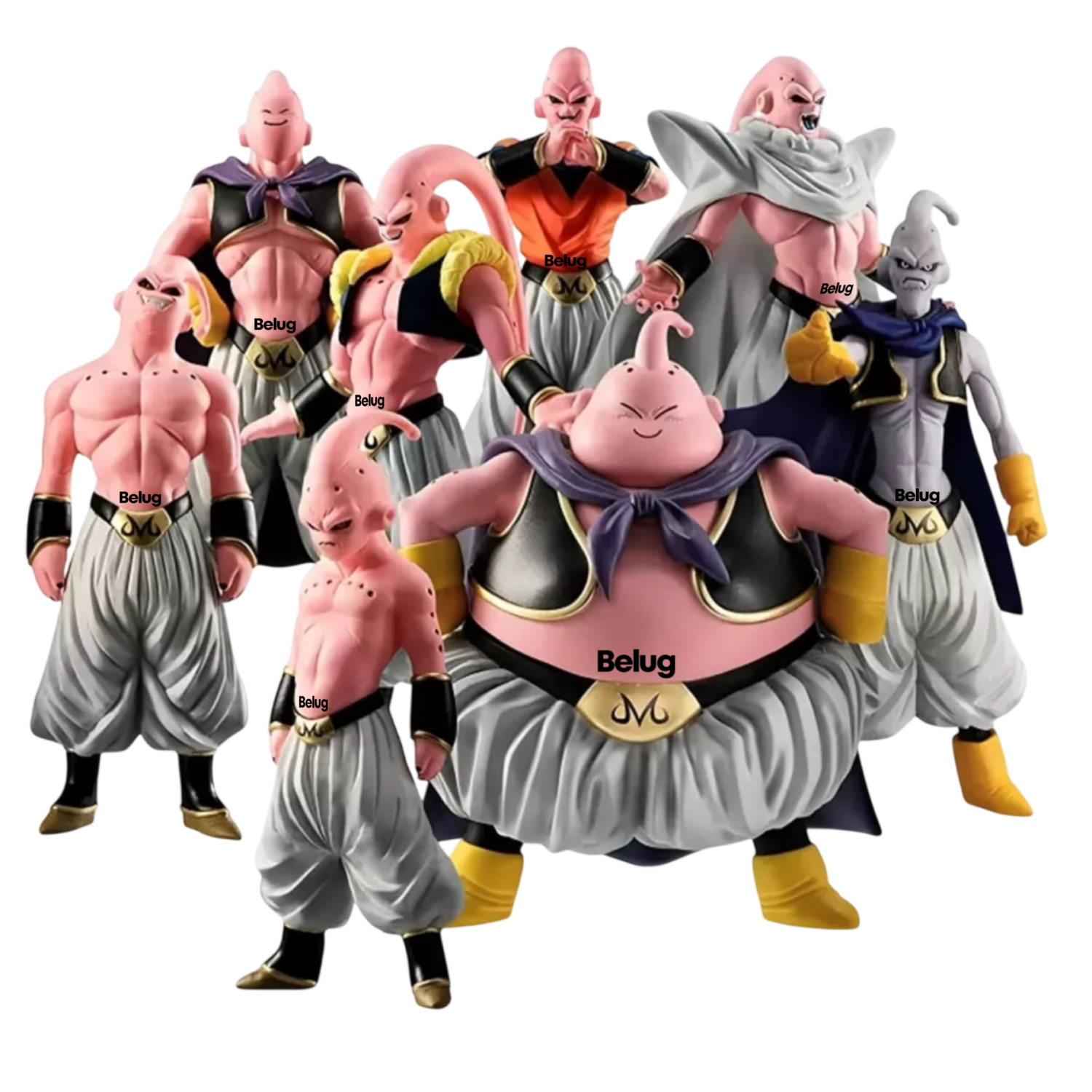 Set Figuras Majin Buu Transformaciones 8 Pzas Coleccionables Belug Multicolor