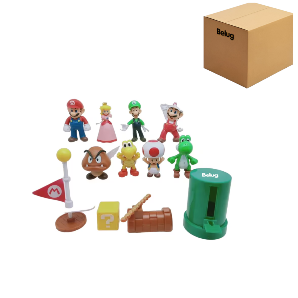 Foto 1 | Figuras Super Mario Bros Juguetes Coleccionables 12 Piezas Belug, Multicolor