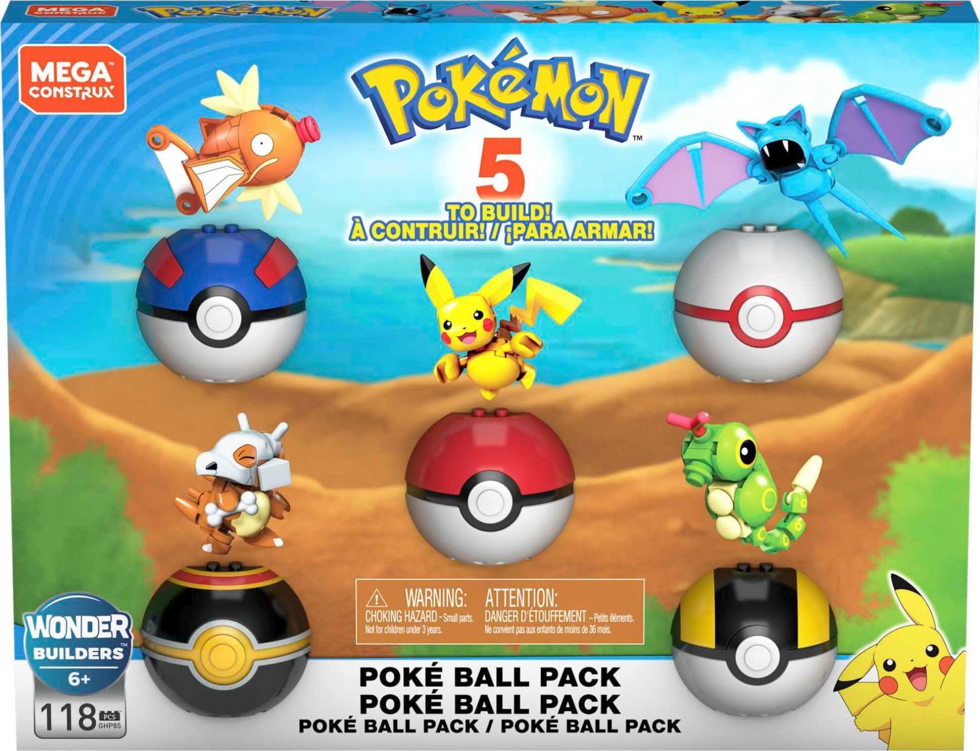 Foto 2 pulgar | Set De Juguetes Para Construir Figuras De Acción Mega Pokémon Con 118 Piezas - Venta Internacional.